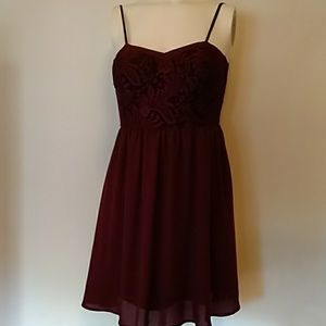 Wine colored cocktail dress